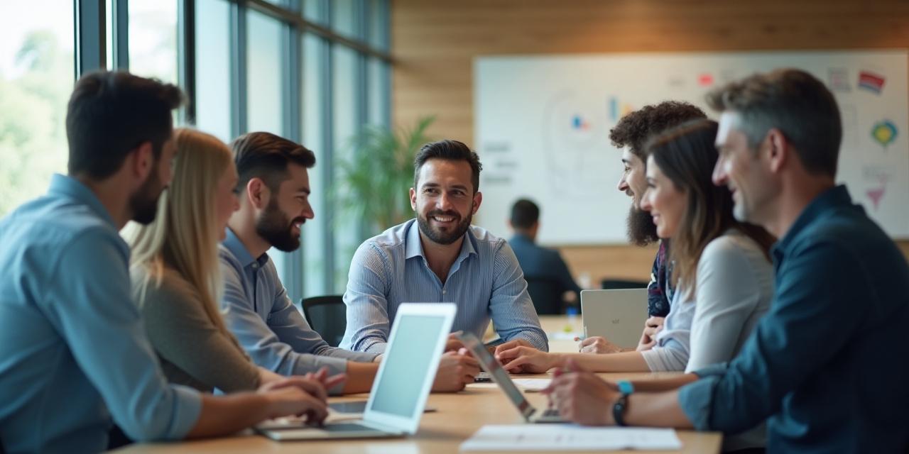 회의실에서 협업하는 매화새 인공 팀